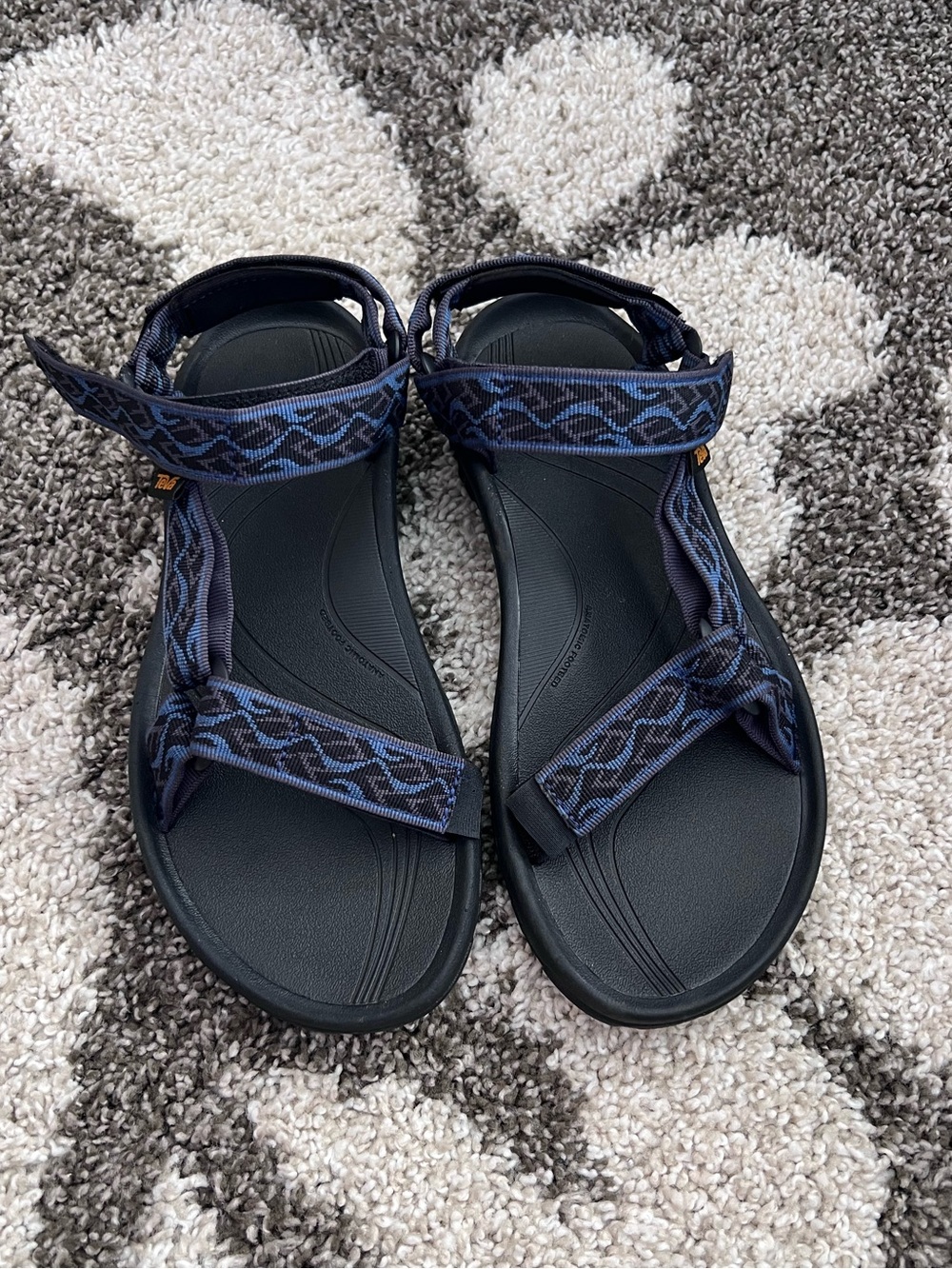 Like new Teva Hurricane 1093379 Hook And Loop Blue Black Sport Sandals Size US 9